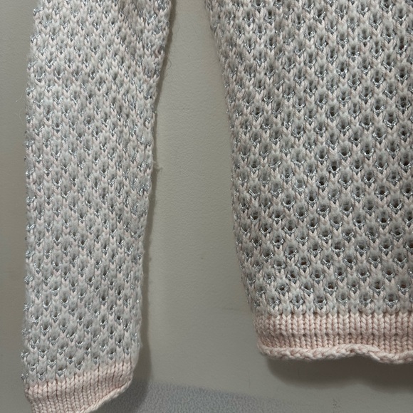 carrement beau button cardigan Cream and Pink Knit Sweater Kid’s Size 8 - Picture 11 of 12